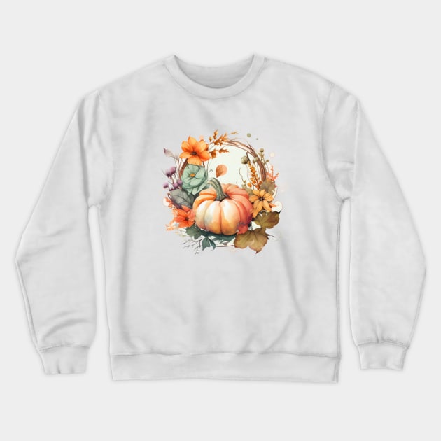 Fall Pumpkin Crewneck Sweatshirt by Mixtgifts